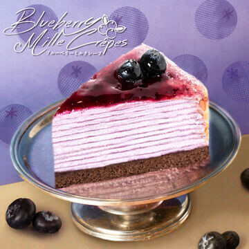 Blueberry Mille Crepes (Cut Cake)